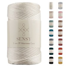 Ecru Sensy Premium 5mm 104 Yards Polyester Rope Polypropylene Macrame Cord