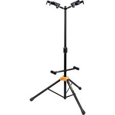 Hercules GS422BPLUS Universal Auto Grip Duo Guitar Stand w/Foldable Backrest LN