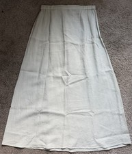 New Eileen Fisher Cotton Linen Maxi Skirt Gray Green Gathered Waist Size Large