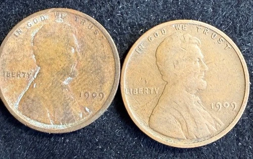 Lot of (2) 1909 P Lincoln Wheat Penny 1c VG Very Good Condition Coin cb752