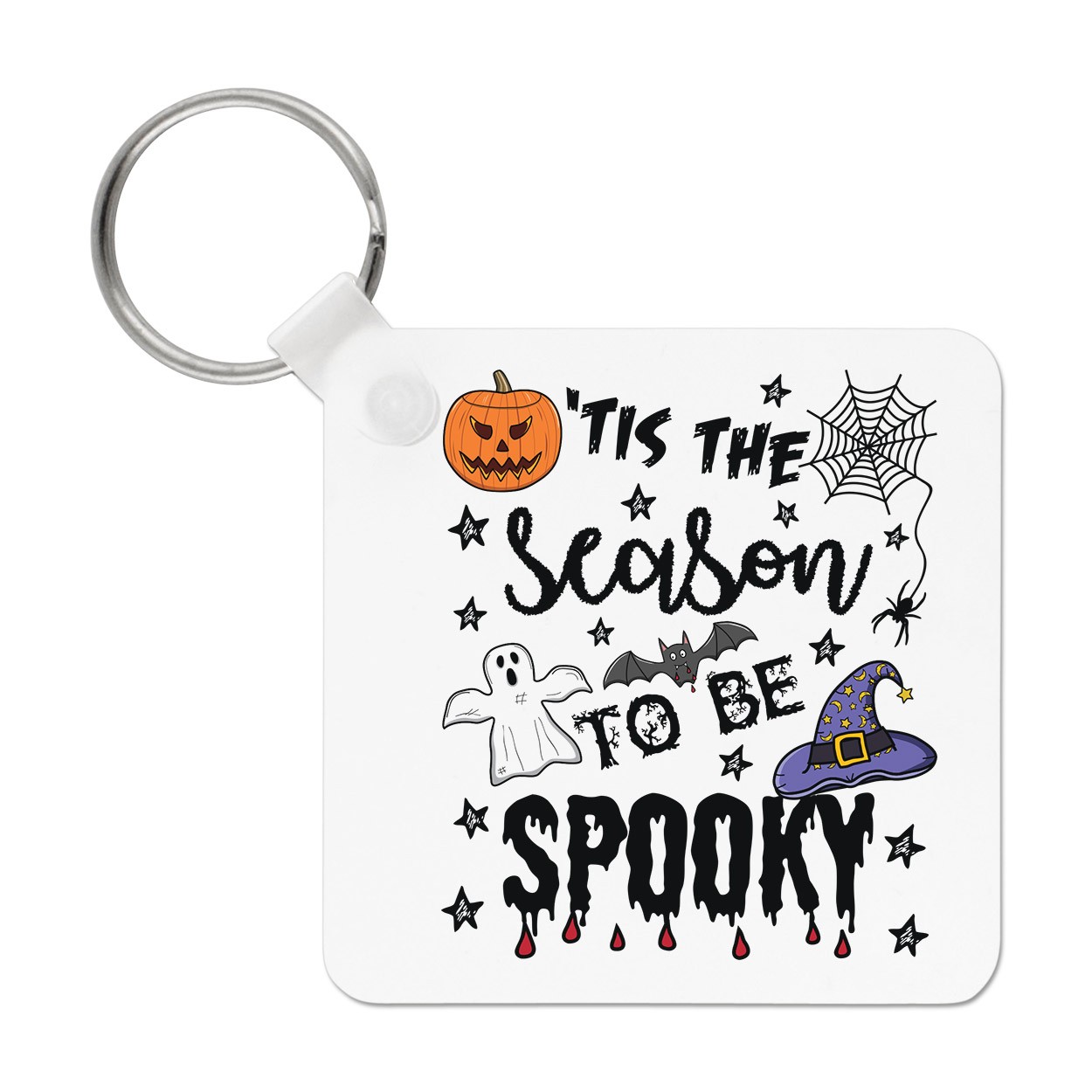 Tis The Season To Be Spooky Halloween Keyring Key Chain Ghost Pumpkin Funny
