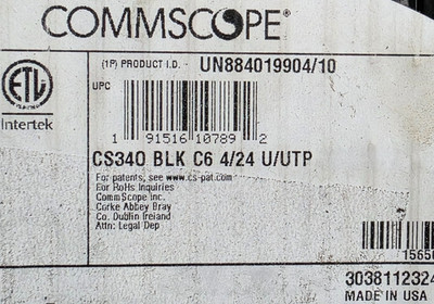 Commscope CS34O 24/4P Cat6 UTP Gel-Filled Direct Burial PE Cable Black /100ft