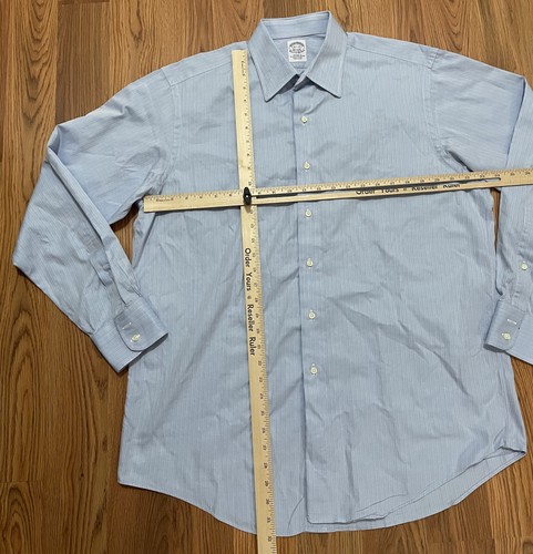 Brooks Brothers Shirt Mens Extra Large 16.5 35 Stripe Regular Fit Made in USA Eg - Picture 11 of 12
