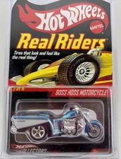 Hot Wheels ~ Real Riders ~ Boss Hoss Motorcycle ~ 1102/6500 ~ w/Protector case