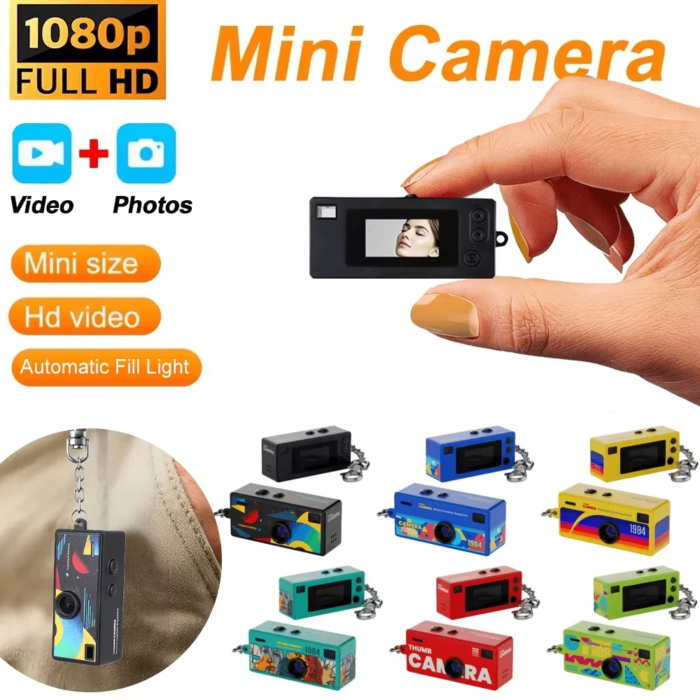 Thumb Keychain Camera 0.96Inch Mini Action Camera Retro Support Memory Card