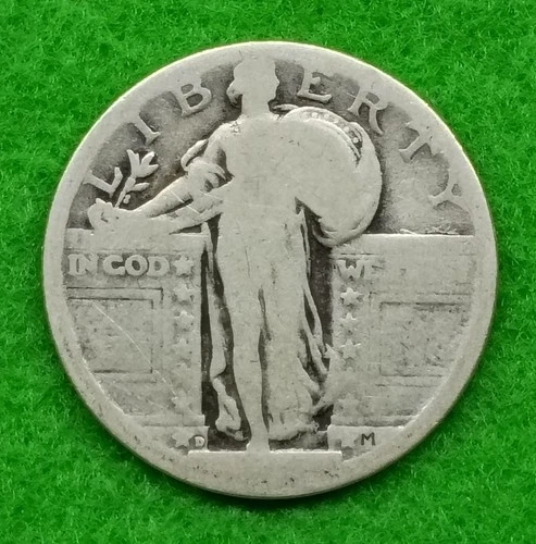 90% Silver Standing Liberty Quarter (Unknown Date) Circulated US Coin 25C