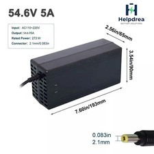 54.6V/5A Charger Adapter DC5.5*2.1 Plug Fast Charge For 48V Ebike Li-ion Battery