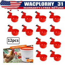 12PCS Chicken Automatic Watering Cups Drinker Waterer for Duck Quail Hen Poultry