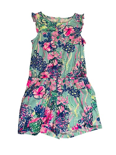 Lilly Pulitzer Girls Mini Patsi Romper Beach You To It - Size L