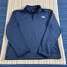 The North Face Pullover Mens XL Blue Fleece Quarter Zip Long Sleeve Outdoors