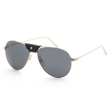 Cartier Men's Santos de Cartier 59mm Shiny Gold Sunglasses CT0038S-015