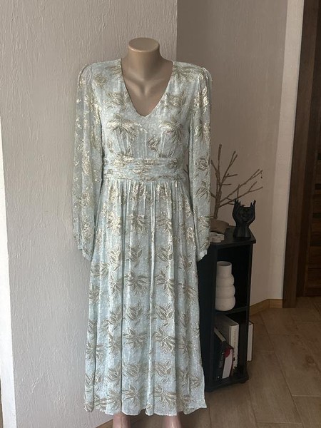 Women Maison 123 Dress Blue Viscose 38