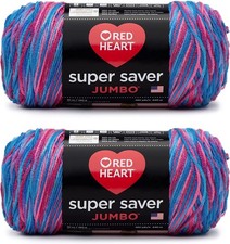 Red Heart Super Saver Jumbo Yarn 2 Pack 482 Yards Versatile Acrylic Yarn