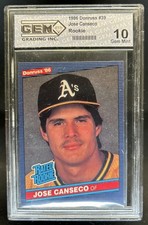 1986 Donruss Jose Canseco Rookie RC #39 Athletics GEM 10