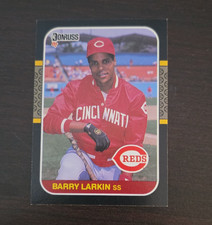 Donruss 1987 Barry Larkin #492 Cincinnati Reds Baseball Rookie Card Base Set. rookie card picture