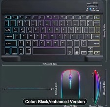 Bluetooth Keyboard  Mouse Combo- Wireless for PC, Laptop, Mac, iOS, Tablet New
