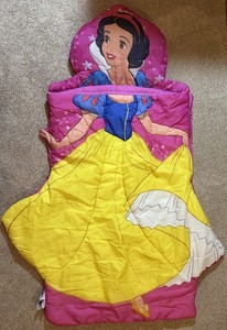 Unique ￼ Vintage toddler Child Size Pillow Head Snow White Disney Sleeping Bag 