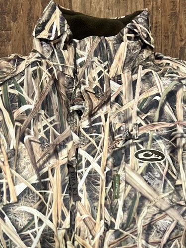 Drake Waterfowl Mossy Oak Shadow Grass Blades Camo Jacket Boys Kids Sz 10 EUC - Picture 2 of 5