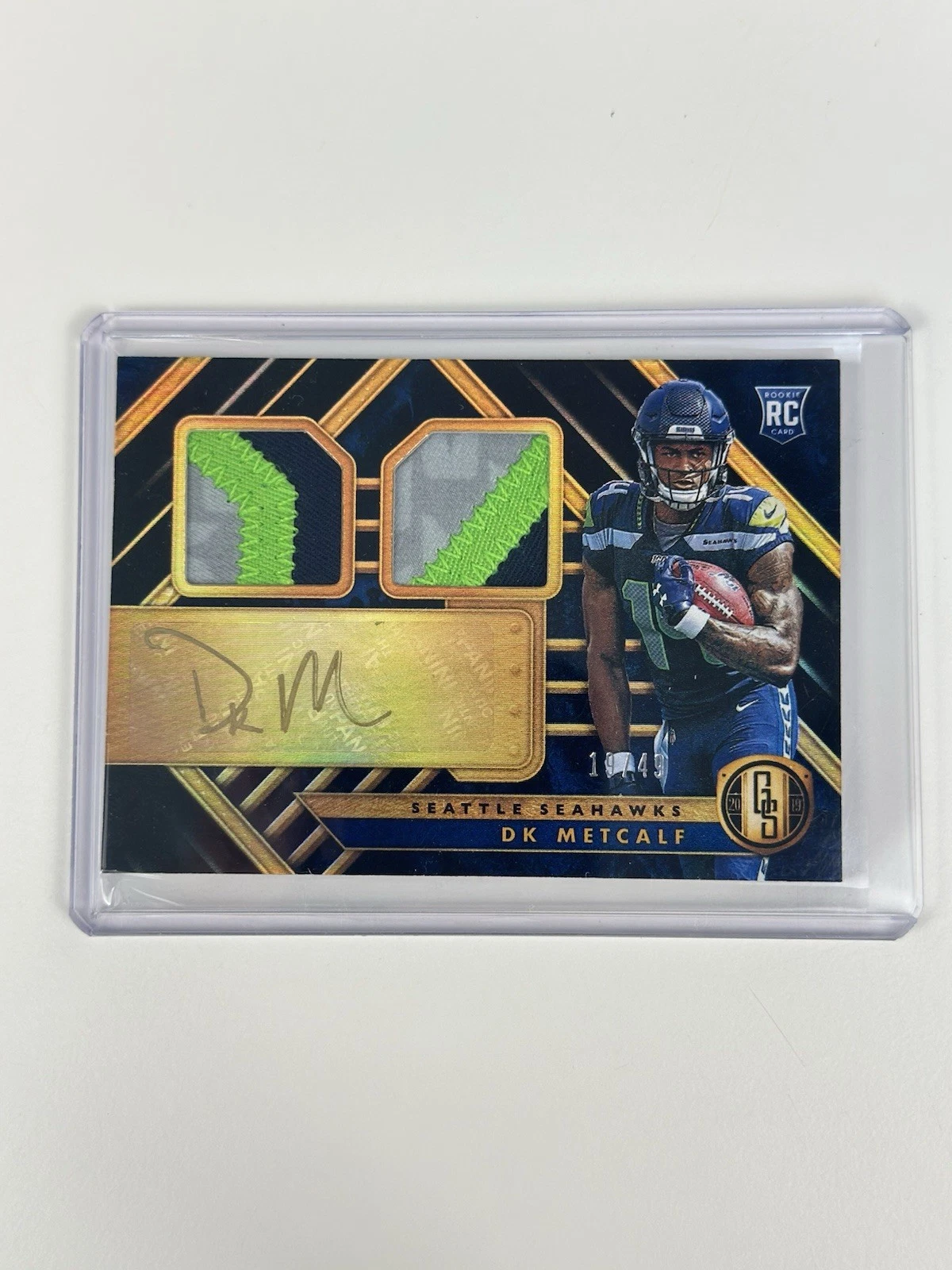 DK Metcalf Panini Gold Standard #253 Rookie Jersey Autograph Double