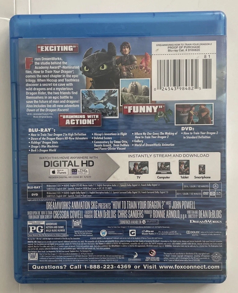 How To Train Your Dragon 2 Blu-Ray + DVD + Digital HD - Image 2 of 4