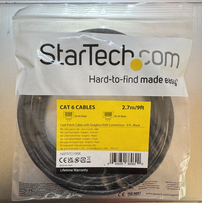 StarTeck.com 9ft Cat6 Black Snagless Ethernet Cable New
