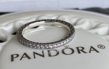 Authentic Pandora Sparkle & Hearts Ring #1909...