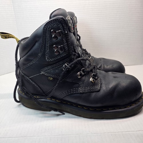 Stivali Dr. Martens Uomo Taglia 11 Nero Earlstroke Punta Acciaio Scarpe Antinfortunistiche Lavoro - Foto 3 di 12