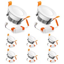 LEDLightsWorld 2 Inch LED Recessed Lighting 2 inch 8 Pack, Warm White 3000K