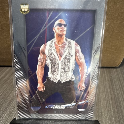 2026 Topps Chrome WWE Base Set Card #1 The Rock Dwayne Johnson