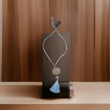 Spektakuläre extravagante Kette  in Elfenbein Gold mit orangen Perlen & Fransen