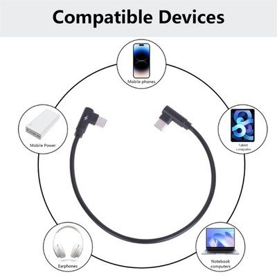 40W USB C To USB C Cable 90 Degree Mobile Phone Fast Charging Type C Data Cord