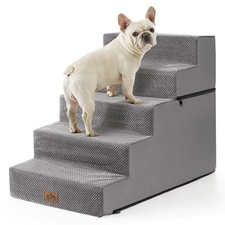 CCOZY KISS Dog Stairs for Small Dogs, 5 Tier Removable Wider Pet Stairs for C...