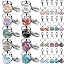 Huquary 30 Pcs Inspirational Keychains Bulk Motivational Thank You Gift