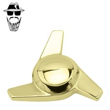 ORIGINAL LOWRIDER Triple Smooth Blade Knock-Off Spinner Gold 3/8 24T Left Side.