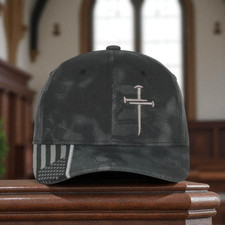 Jesus Christ 3 Nail Cross Custom Embroidered Typhoon Hat