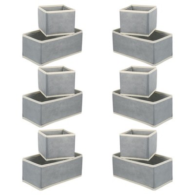 12 Pcs Closet Storage Bins Jeans Organizers Folding Drawer Fabric Baskets