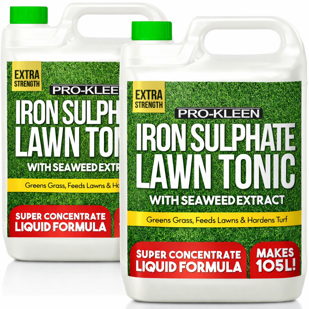 ProKleen Iron Sulphate Liquid Tonic Feed Ferrous Greener Grass Lawn Turf 2 x5L