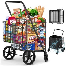 Massive Capacity Shopping Cart with Swivel Wheels