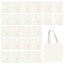 25 Pcs Mini Tote Bag Reusable Grocery Bags Blank Canvas Tote Bags DIY Sacks G...