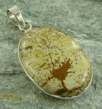 Poppy Jasper 925 Sterling Silver Pendant Necklace  793c