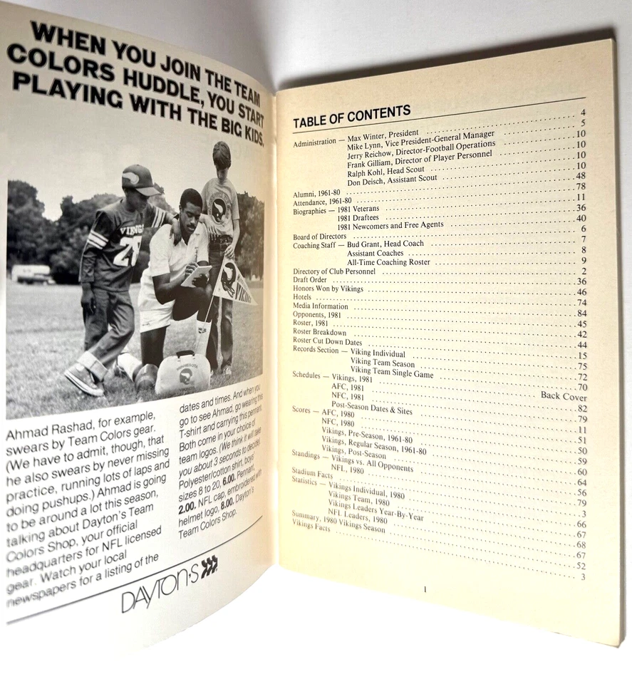 Minnesota Vikings 1981 Media Guide Book - Image 3 of 4