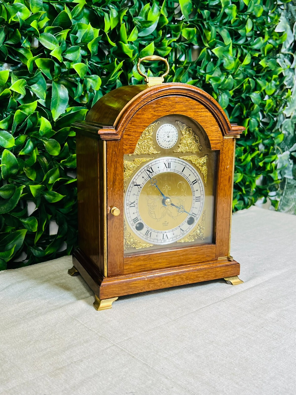 F. W ELLIOT LONDON MANTLE WIND UP WOODEN VINTAGE CLOCK eBay