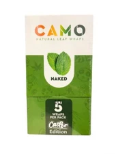 Camo Natural Leaf Wraps Naked Self Rolling Herbal Wraps 25 Packs, Full Box