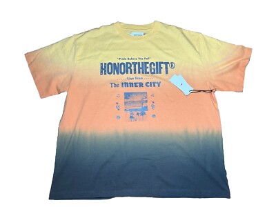 NWT Honor The Gift Inner City T Shirt Mens Size Large Tie Dye Yellow Sun Set