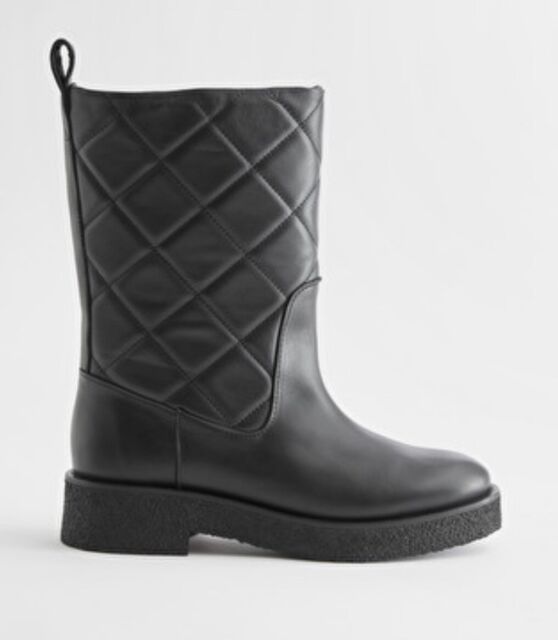 & Other Stories Quilted Biker Boots 42 8 9
