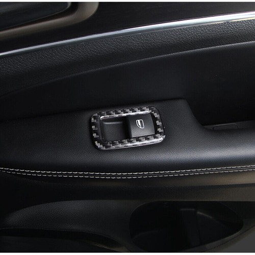4 Carbon Fiber Car Window Switch Panel Cover Trim For 11-21 Jeep Grand Cherokee - Picture 3 of 6