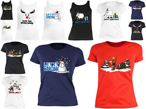 Weihnachts T Shirt Damen Schneemann Motiv T Shirt Geschenkidee Nikolaus Winter Ebay