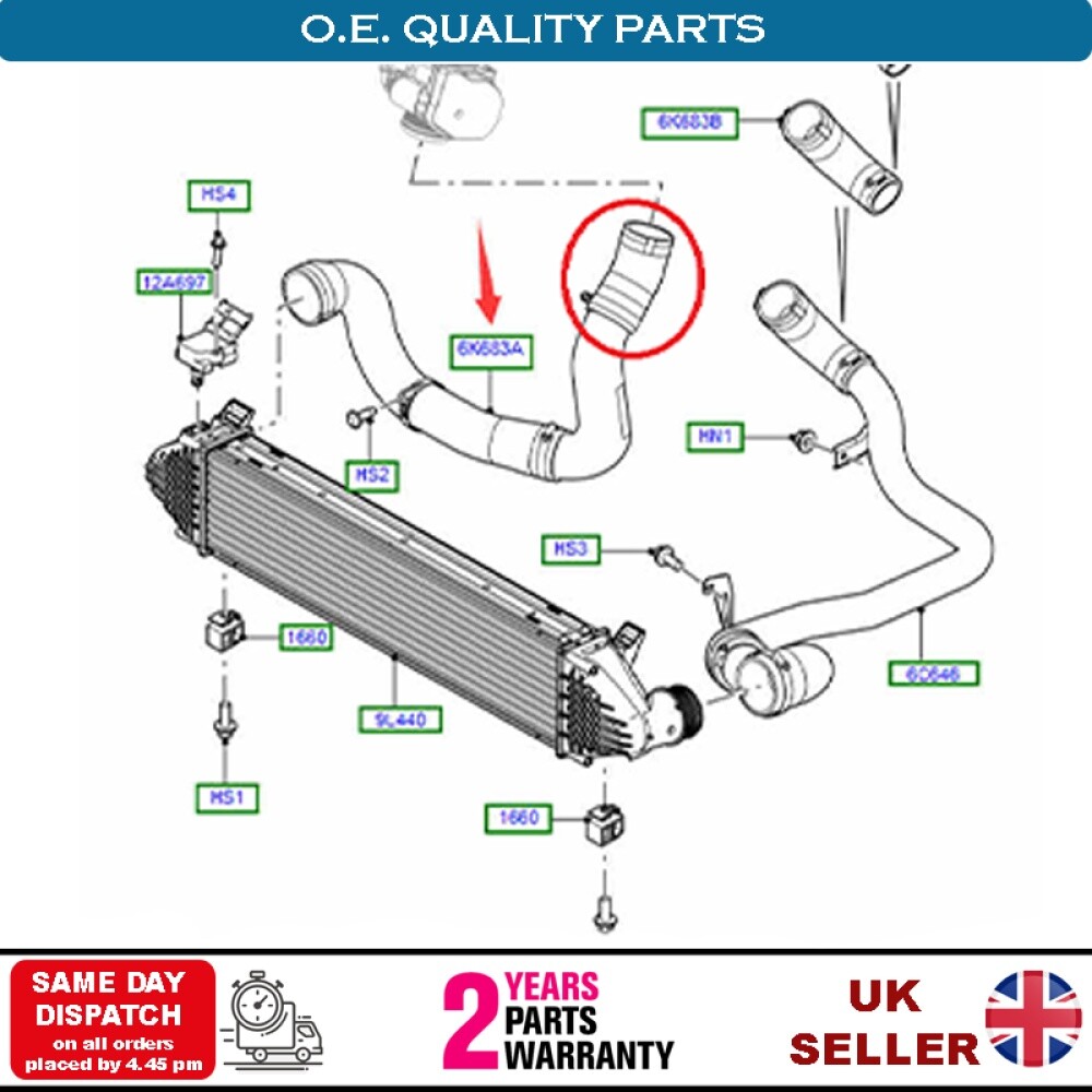 FOR LAND ROVER FREELANDER II 2.2 TD4 TURBO INTERCOOLER HOSE PIPE