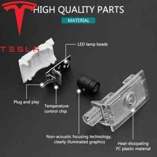 Tesla 2025 4Pcs New LED HD Car Laser Door Lamp Welcome Light Ghost Shadow Lamp