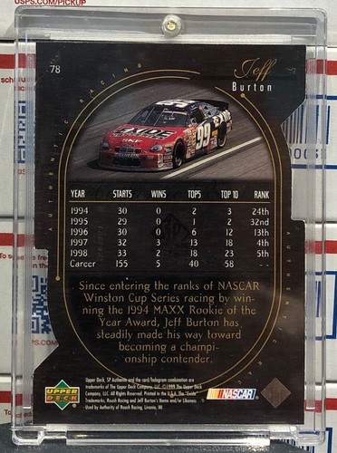 1999 SP AUTHENTIC JEFF BURTON OVERDRIVE, #76, SERIAL NUMBERED 59/99, DIE CUT - Picture 2 of 2